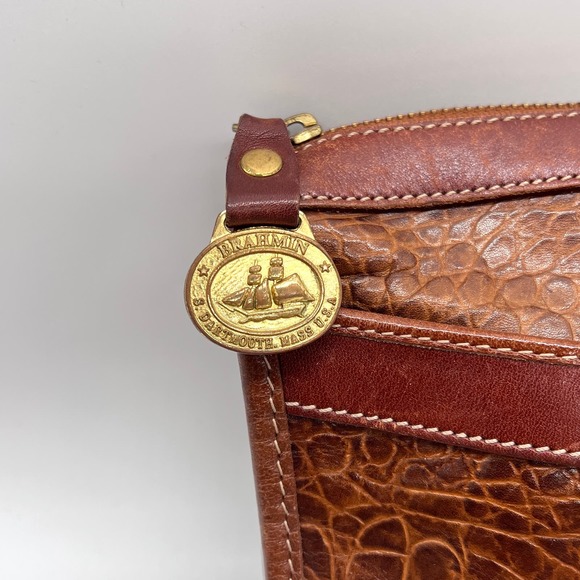 BRAHMIN Vintage Alligator Crossbody Bag Womens Brown Leather Embossed Crocodile - Picture 4 of 16